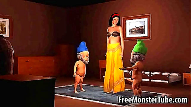 Snow White Pleasured Fiercely by Two Hardcore 3D Anime Dicks