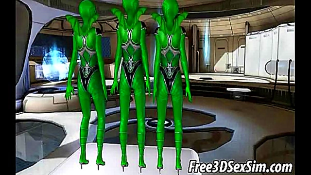 Alien Babe Pleasures Two Dicks in Steamy 3D Anime Group Sex Scene