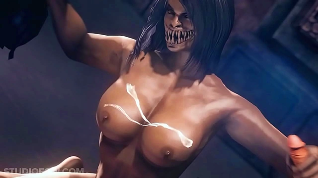 Mileena Seduces Her Demon Lovers with intoxicating 3D Hentai Handjobs and CowGirls 18+ Rides