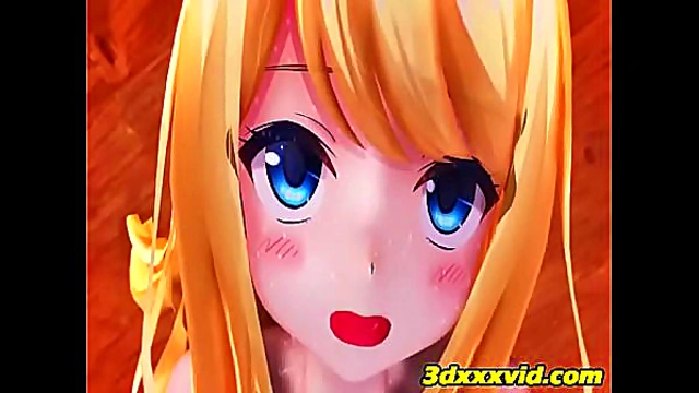 3D Anime Sweetheart Reveals Her Drenched Pussy & Squirts Vigorously