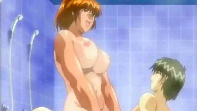 Muscular Anime Woman Takes Young 18+ Guy for a Steamy Shower Encounter