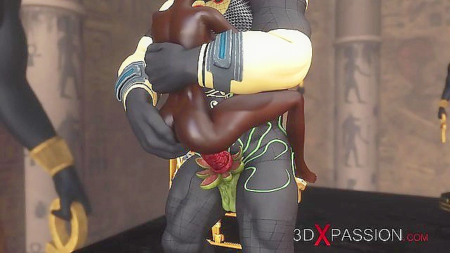 Anubis, God of , Pleasures Young 18+ Ebony Slave with Demonic Passion
