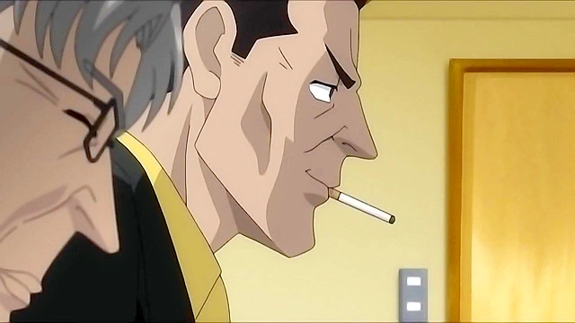 Busty Redhead Wife Satisfies Dirty Old Men in Steamy Hentai Action