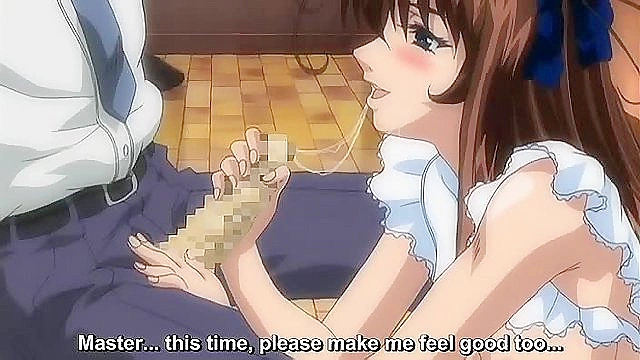 Busty Maid Slave Provides Wet Blowjob in Full-Service Cafe Scene