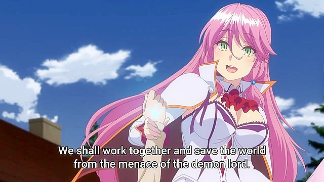 Busty Anime Maid Seduces New Hero with Steamy Rider Action