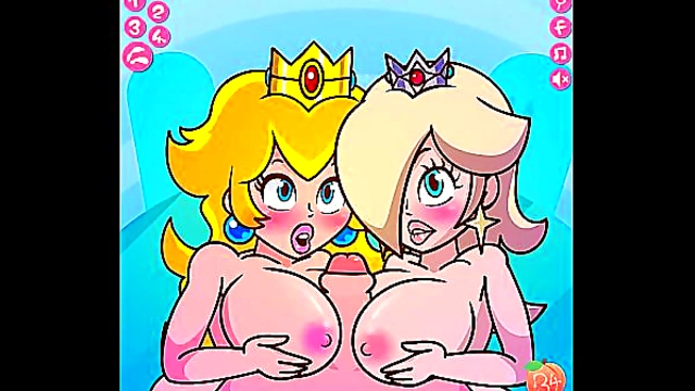Princess Peach & Rosalina Tempt with Sultry Titjobs in Steamy Hentai StepMoment