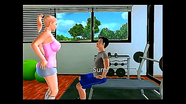 Naughty Blonde MILF StepMom Seduces Ron and Jeremy at the Gym in Anime Toon