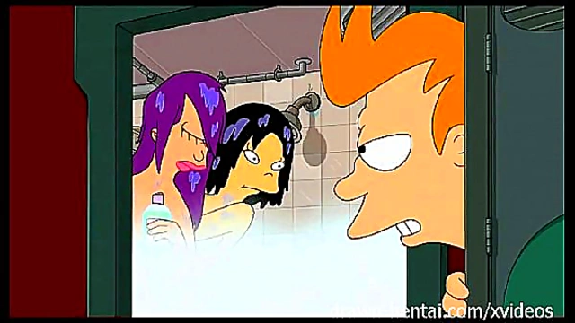 Leela, Amy, and Fry Heat Up the Shower in Futurama-Themed Erotic Fun