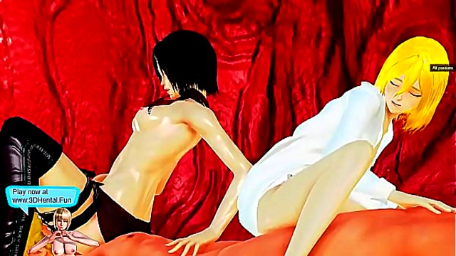 Mikasa from Attack on Titan Pleasures Herself with Ebony Anime Dick
