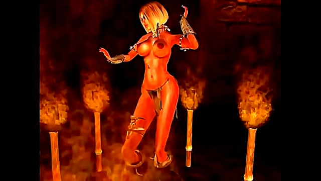 Seductive 3D Cartoon Amazon Grooves to Heavy Metal Melodies Nude