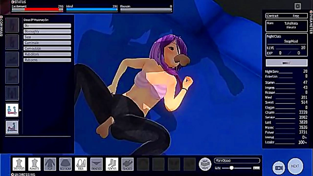 Seductive 3D Maid Enjoys Intense Double Pleasure Under the Moonlight