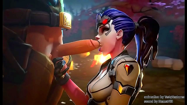 Widowmaker Eases Mcree's Tensions with a Seductive blowjob in Overwatch's Anime Realm