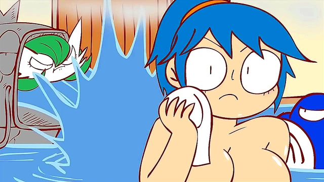 Busty Cartoon Cutie Delights with Steamy Sauna Sex and Poolside Pleasure