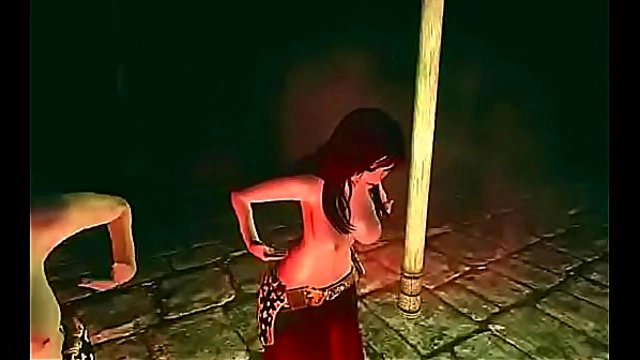 Brunette Cartoon Girls 18+ Seduces with Sultry Dances in 3D Skyrim Fantasy