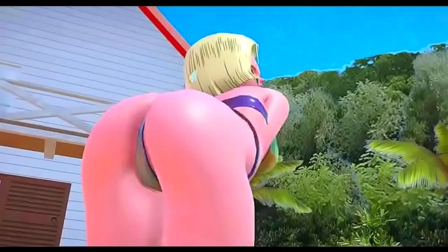 Android 18 Tempts with Sensual Charm in Dragon Ball MMD 3D