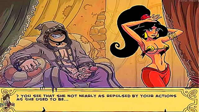 Princess Jasmine Pleasures the Genie with Sensual Intimacy in Steamy Anime Adventure
