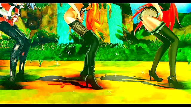 Seductive Anime Girls 18+  Entice with Dazzling Dance Before Steamy Outdoors Sex MMD