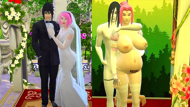 Cuckolded Groom Watchess Sakura, His Pregnant Bride, Enjoy Intimate Pleasure at Wedding