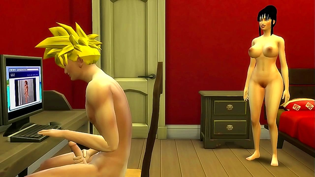 StepStepMom Chi-Chi Surprises Stepson Gohan with Seductive Affection