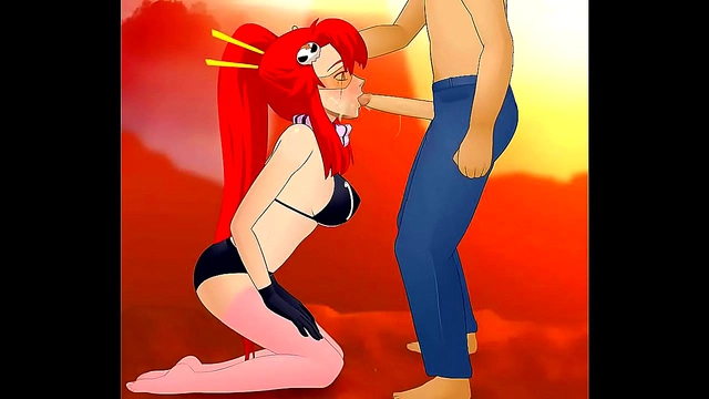 Yoko Littner Seduces with Mind-Blowing Deepthroat in Gurren Lagann Hentai
