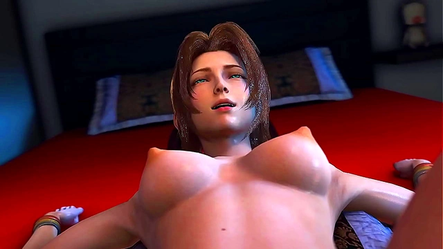 Aerith's Sensual Hotel Room Romance with Curvy Delights & Passionate Lovemaking