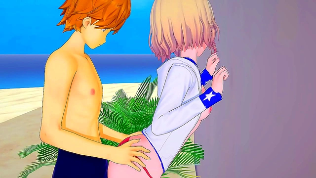 Kazuya Surrenders His Virginity to Mami Nanami in a Sultry Beach Encounter