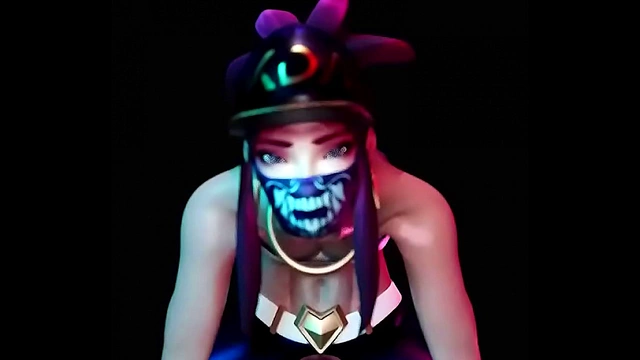 Akali from KDA Tames a Monstrous Beast with Seductive Pleasure