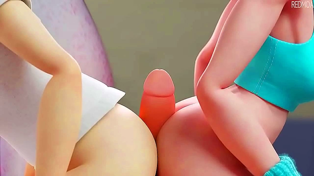 Callie & Marie Heat Up the Room with Sizzling 3D Assjob Adventures