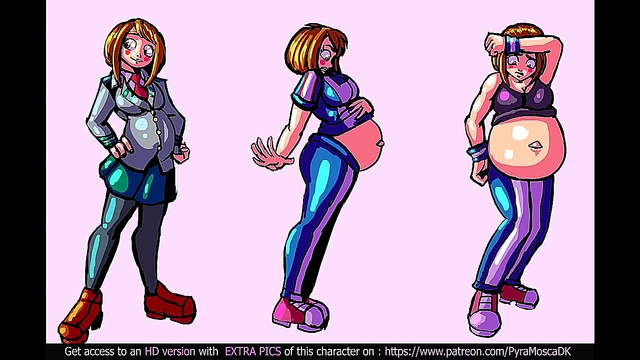 Pregnant Anime Beauty Relishes Sensual Belly Expansion Delights