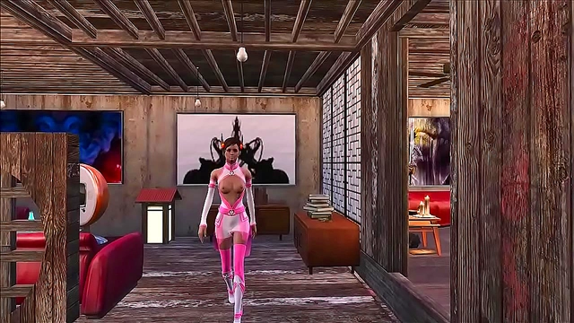 Teen 18+Brunette Dazzles with Fallout 4-Inspired Anime Fantasy Outfits