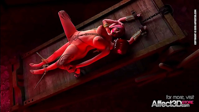 Big-Busted Vampire Pleasures Bondaged Futanari Babe in 3D Anime Fantasy