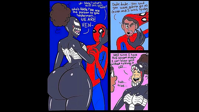 Venom Tempts Spider-Man with Sultry Pleasure in Wappah's Anime Scene