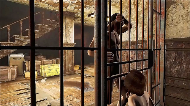 Teen 18+ Fallout 4 Anime Brunette Pleasures Behind Bars with Seductive blowjob