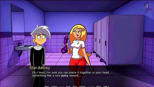 Gothic Danny Phantom Toyed by Seductive Blonde in Steamy Anime Scene