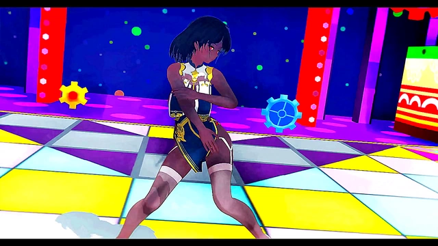 Seductive Big-Busted Anime Babe Dazzles Under Fireworks Display