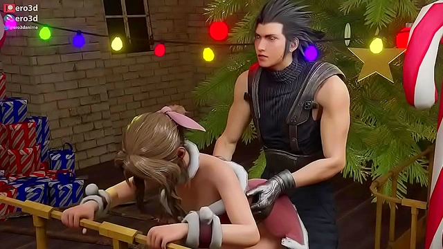 Ero3D – Aerith Brings Holiday Cheer with Passionate FF7 Anime Romance