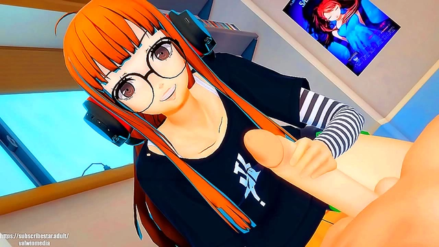 Futaba Teases with a Sensual Handjob in 3D Persona 5 Animation