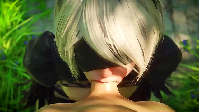 2B Takes Control Outdoors – A Steamy 3D Hentai Adventure with Nier's Iconic Character