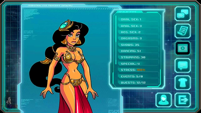 Princess Jasmine Tempts Alien Monster Girls 18+  with Sultry Strip tease
