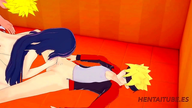 Hinata Shares Summer Bliss with Naruto and Boruto in Hot Threesome Scene