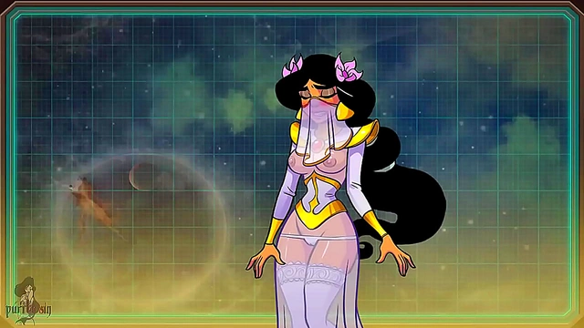 Princess Jasmine Seduced by Alien Escorts in Her Wedding Gown for Enchanting Sexual Journey