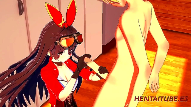 Amber from Genshin Impact Delivers Sensual blowjob and Heartfelt pussyfuck for Creamy Finish