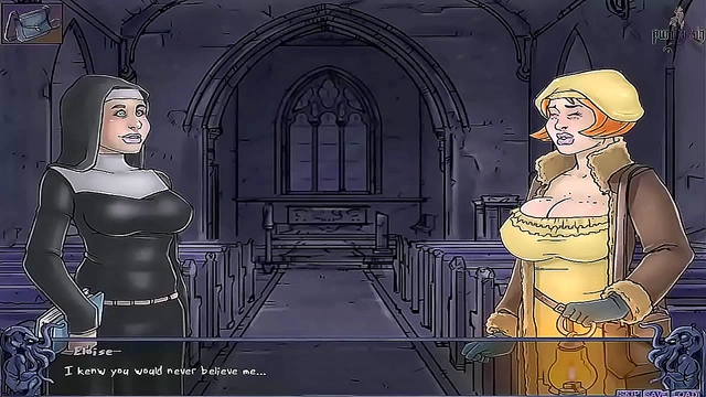 Big-Busted hentai nuns seduce monsters with passionate desire in church delirium.