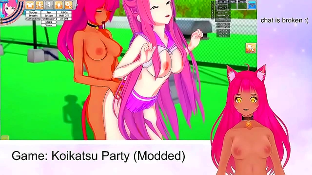 NekoVTuber Sates Her Lust Publicly with Big Boobs & Oral Ecstasy
