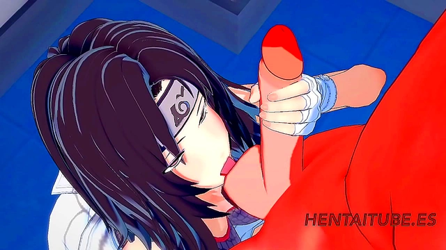 Kurenai Pleasures Naruto with Sensual Blowjob & Handjob, Finishing with Face Cum