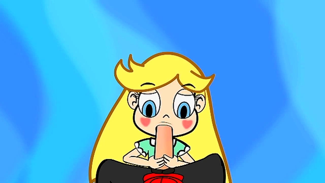 Star Butterfly Pleasures Her Lover with Seductive Blowjob in Anime Scene