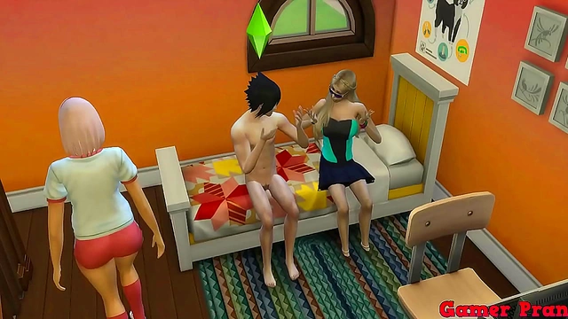 Sakura Discovers Sasuke Engaging in Intense Anal and Oral Pleasure with Her Friend
