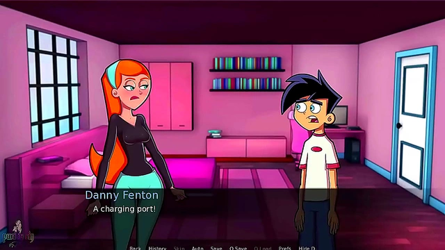 Goth Teen 18+ Tempts Danny Phantom with Sultry ASMR Seduction in Anime Scene