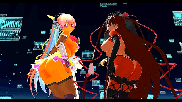 Four Anime Beauties Sing and Tease with Sensual Striptease Performance