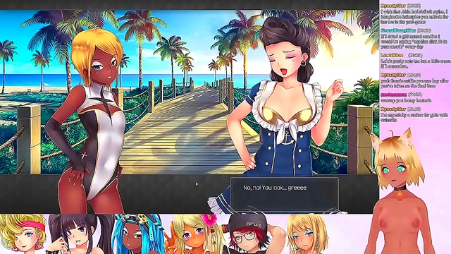 Neko’s Lewd Anime Threesome in Lingerie During Exciting Live Stream Gaming Session